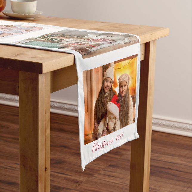 Christmas Holiday Photo Name Home Decor Keepsake  Medium Table Runner (In Situ)