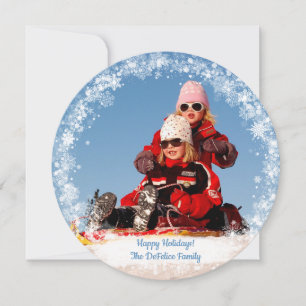 Christmas Holiday - Photo Snowflakes Frame Temp Card