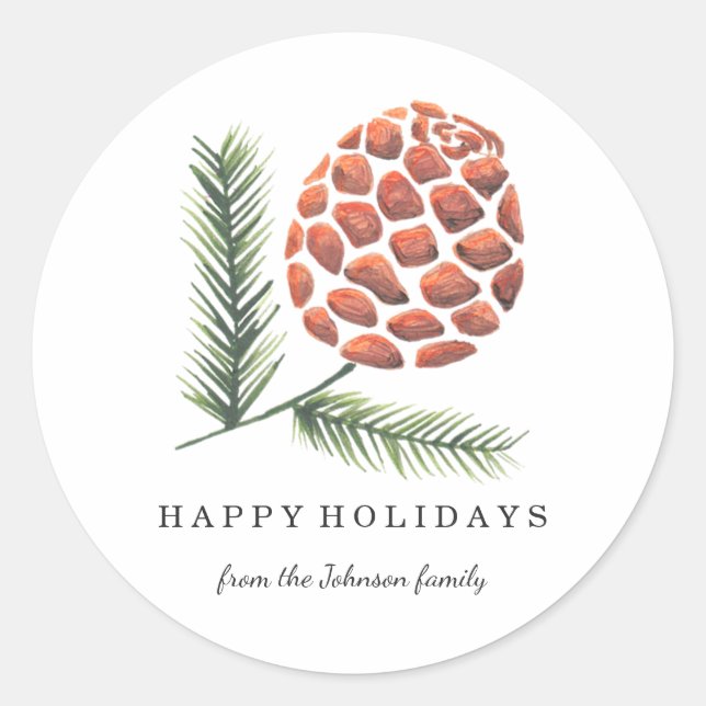 Christmas Holiday | Pine Cone Tree | Sticker (Front)