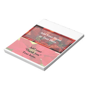 Christmas Holiday Poisettias Candy Bar Wrappers Notepad