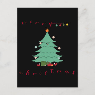 Christmas Holiday Postcard Kawaii Christmas Tree