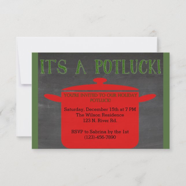 Christmas Holiday Potluck Invitation (Front)