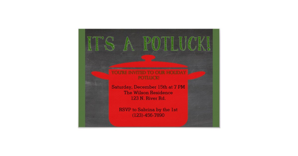 Christmas Holiday Potluck Invitation | Zazzle.co.uk