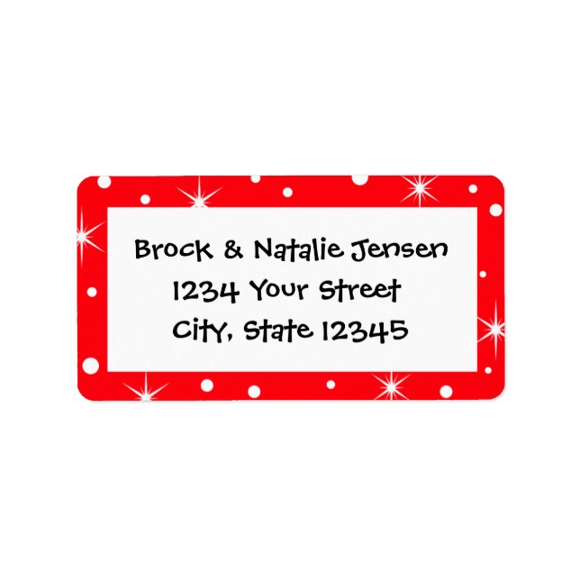 Christmas Holiday Pre-printed Address Label (Front)