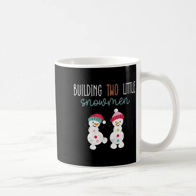 Christmas Holiday Pregnancy Announcement For Twin  Coffee Mug (Right)