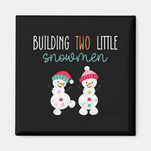 Christmas Holiday Pregnancy Announcement For Twin  Magnet