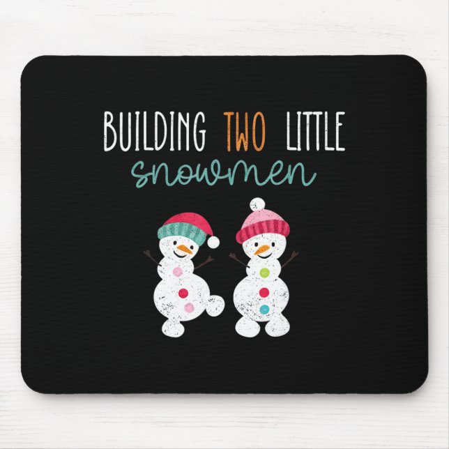 Christmas Holiday Pregnancy Announcement For Twin  Mouse Mat (Front)