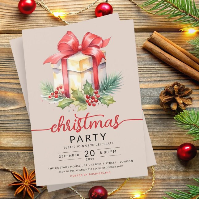Christmas Holiday Present Company Xmas Champagne Invitation (Christmas Holiday Present Company Xmas Champagne Invitation)