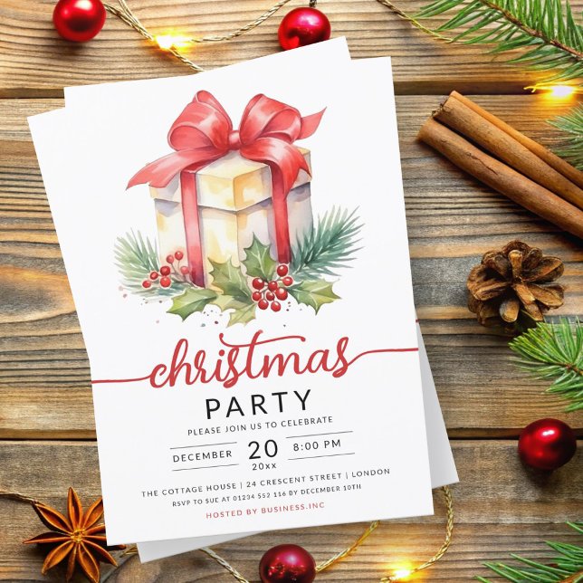 Christmas Holiday Present Company Xmas  Invitation (Christmas Holiday Present Company Xmas Invitation)