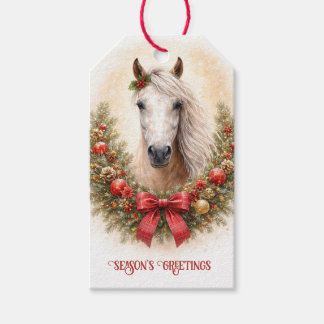 Christmas Holiday Pretty Horse and Wreath Gift Tags
