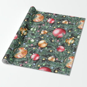 Christmas Holiday - Pretty Watercolor Lights Wrapping Paper