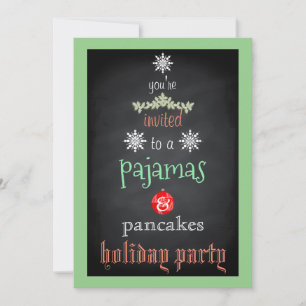 Christmas Holiday Pyjamas & Pancakes Family Party Invitation