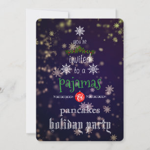 Christmas Holiday Pyjamas & Pancakes Family Party Invitation