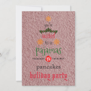 Christmas Holiday Pyjamas & Pancakes Family Party Invitation