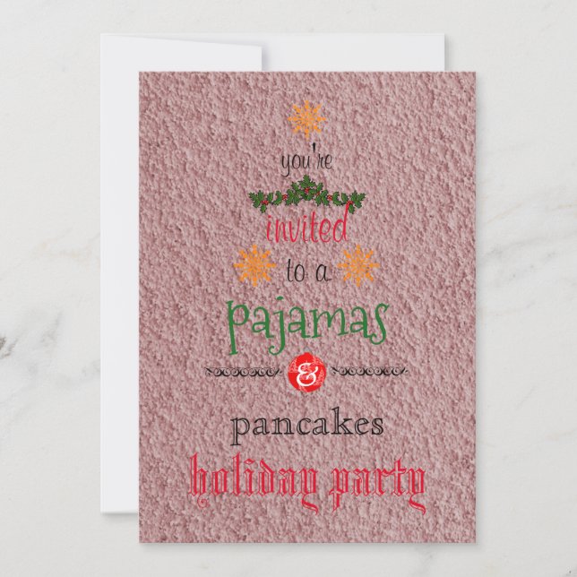 Christmas Holiday Pyjamas & Pancakes Family Party Invitation (Front)