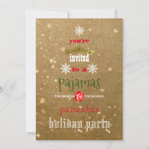 Christmas Holiday Pyjamas & Pancakes Family Party Invitation