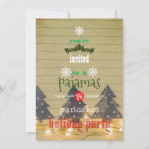 Christmas Holiday Pyjamas & Pancakes Family Party Invitation