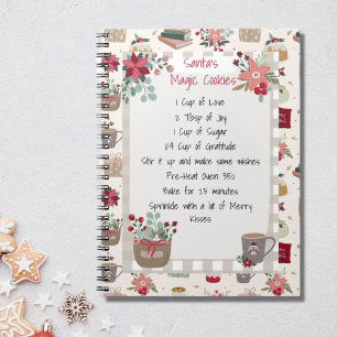 Christmas Holiday Recipe Baking Cute Red  Notebook
