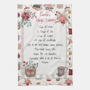 Christmas Holiday Recipe Baking Cute Red Tea Towel
