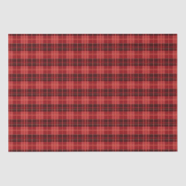 Christmas Holiday Red and Black Plaid Tissue Paper (Front)