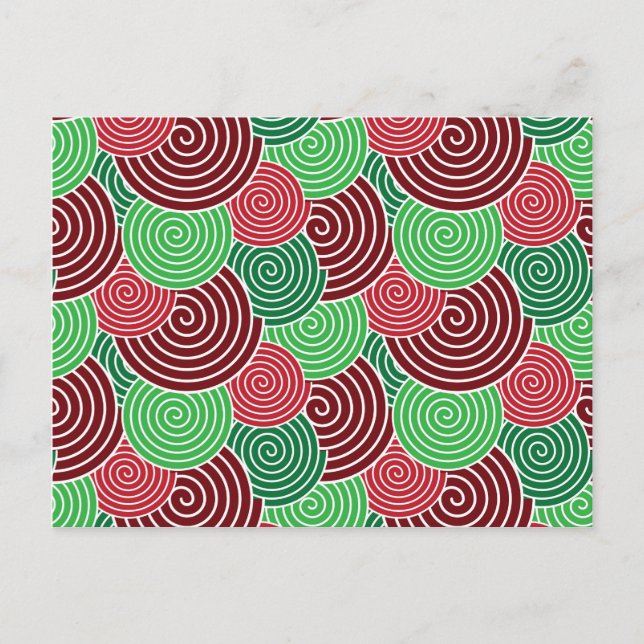 Christmas Holiday Red Green Spiral Pattern (Front)