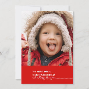 Christmas Holiday Red Snowflake Photo Card