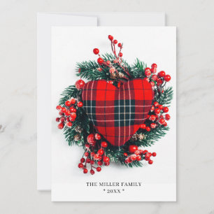Christmas Holiday Red Tartan Heart Photo