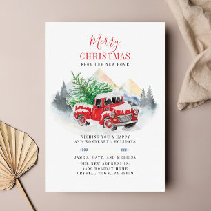 Christmas Holiday Red Truck Moving Announcement