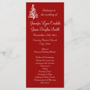 Christmas Holiday Red Wedding Programs Programme
