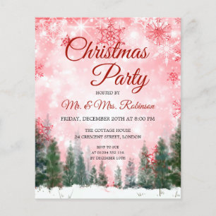 Christmas Holiday Red Winter Wonderland INVITE Flyer