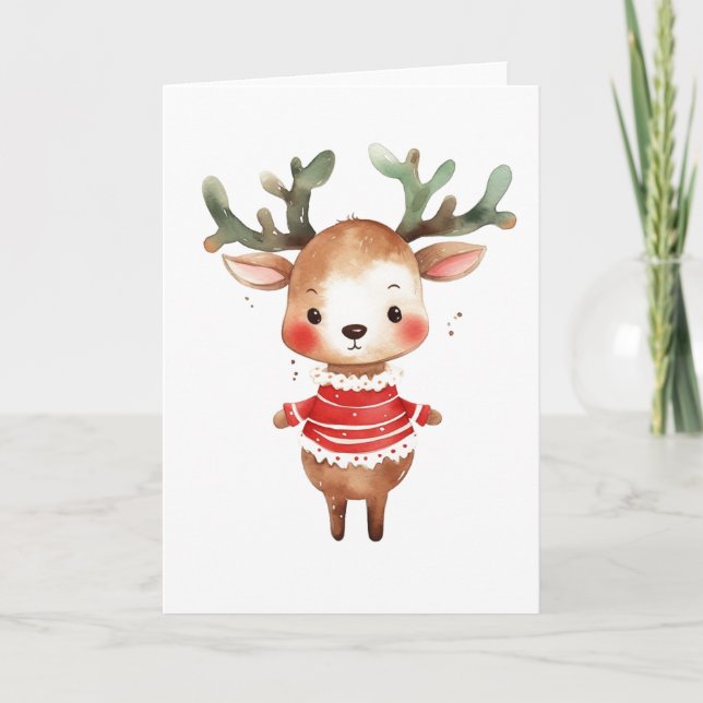 Christmas Holiday Reindeer Bundled Up 38 Card (Front)