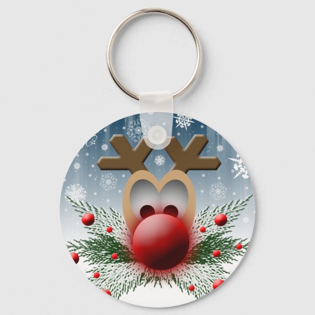 Christmas Holiday Reindeer Key Ring (Front)