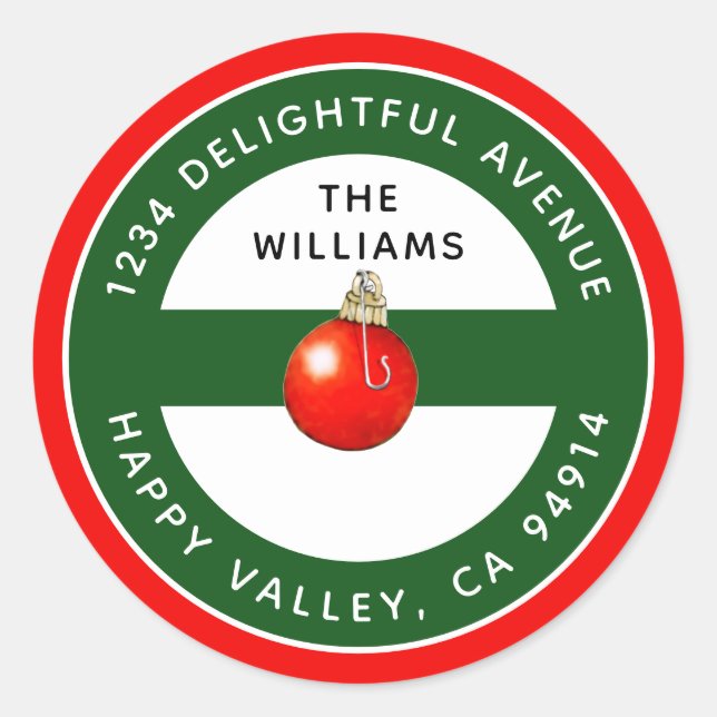 Christmas Holiday Return Address Labels (Front)