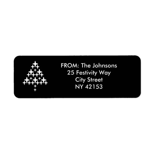 Christmas Holiday Return Address Labels - Black