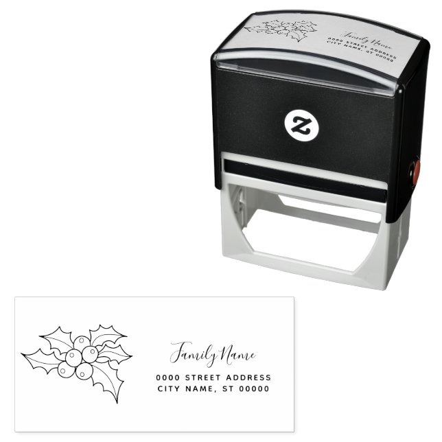 Christmas Holiday Return Address Self-inking Stamp (In Situ)