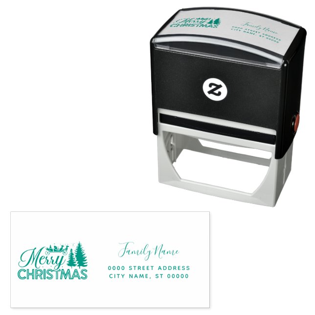 Christmas Holiday Return Address Self-inking Stamp (In Situ)