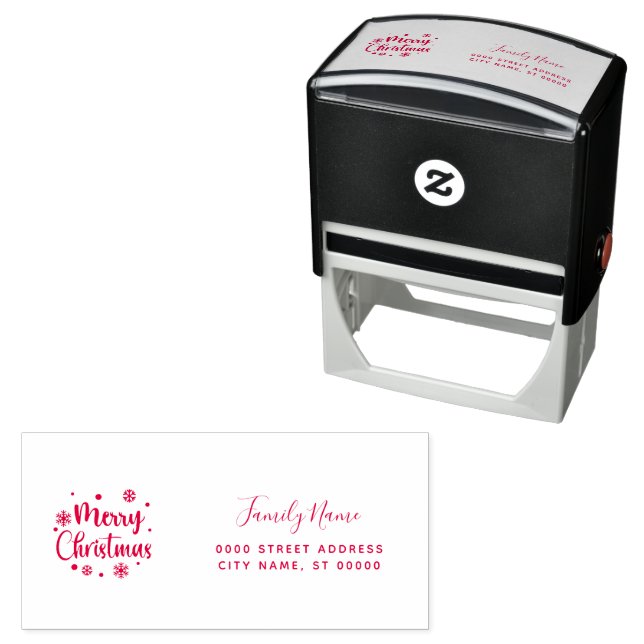 Christmas Holiday Return Address Self-inking Stamp (In Situ)