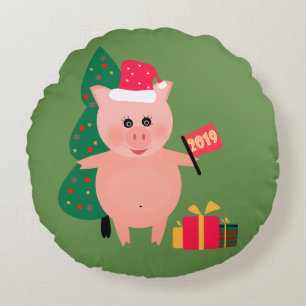 Christmas holiday round cushion