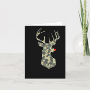 Christmas Holiday Rudolf Reindeer Red Nose Camo Hu Card