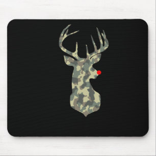 Christmas Holiday Rudolf Reindeer Red Nose Camo Hu Mouse Mat