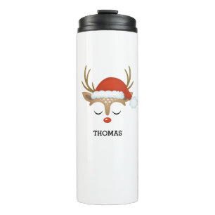 Christmas Holiday Rudolph Reindeer Thermal Tumbler