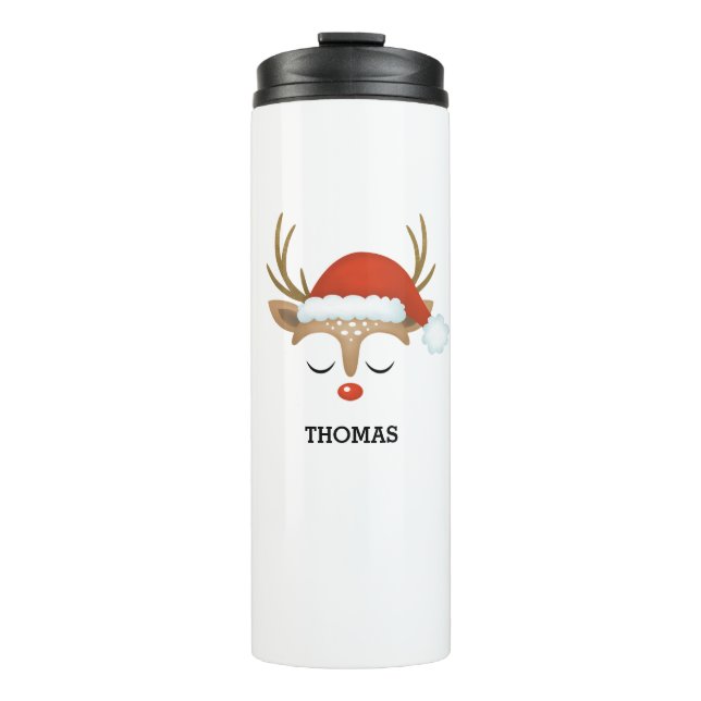 Christmas Holiday Rudolph Reindeer Thermal Tumbler (Front)