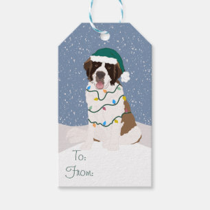 Christmas Holiday Saint Bernard Gift Tags