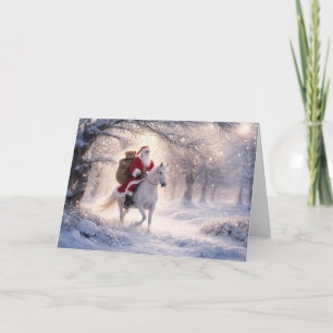 Christmas Holiday Santa and Horse Card