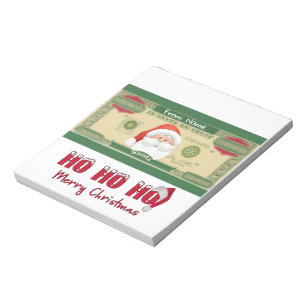 Christmas Holiday Santa Billion Candy Bar Wrappers Notepad