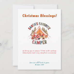 Christmas Holiday Santa Camp Tree Mountain Outdoor Card