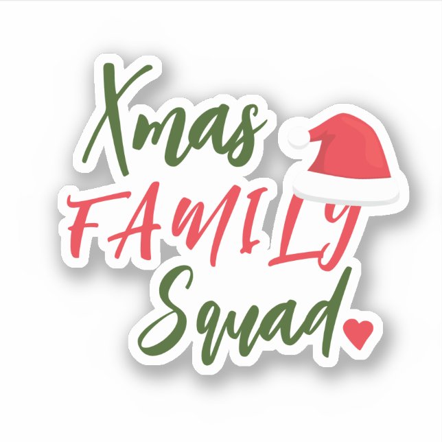 Christmas holiday Santa hat family squad script (Front)