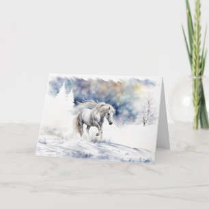 Christmas Holiday Seasons Greetings Horse  Card