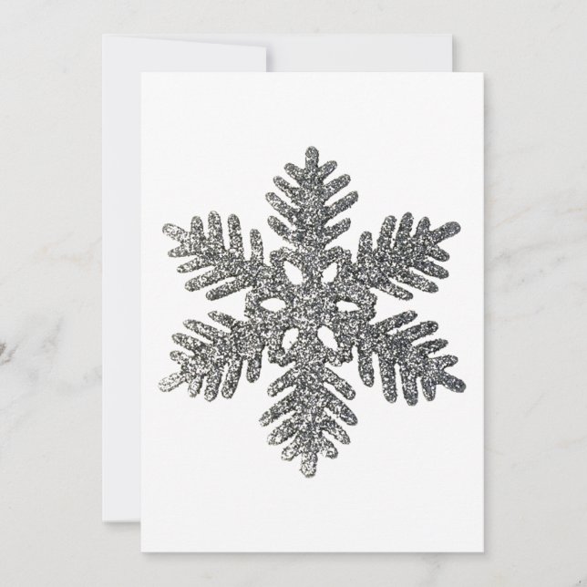 Christmas Holiday Silver Snowflake Star Design Card (Front)