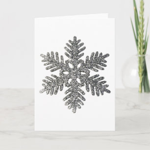 Christmas Holiday Silver Snowflake Star Design Card